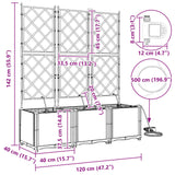 Vaso da giardino 3 pz Grigio 120 x 40 x 142 cm PP