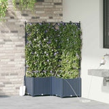 Vaso da giardino 3 pz Grigio 80 x 80 x 142 cm PP