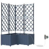 Vaso da giardino 3 pz Grigio 80 x 80 x 142 cm PP
