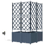 Vasi da giardino Grigio 80 x 80 x 142 cm Acciaio