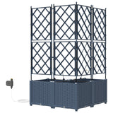 Vaso da giardino 3 pz Grigio 80 x 80 x 142 cm PP
