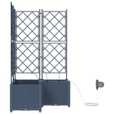 Vaso da giardino 3 pz Grigio 80 x 80 x 142 cm PP