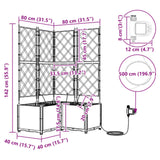 Vaso da giardino 3 pz Grigio 80 x 80 x 142 cm PP