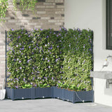 Vaso da giardino 5 pz Grigio 120 x 120 x 126 cm PP