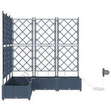 Vaso da giardino 5 pz Grigio 120 x 120 x 126 cm PP