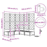 Vaso da giardino 5 pz Grigio 120 x 120 x 126 cm PP