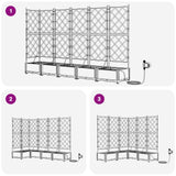 Vaso da giardino 5 pz Grigio 120 x 120 x 126 cm PP