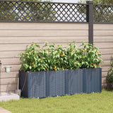 Vaso da giardino 4 pcs Grigio 160 x 40 x 52 cm Plastica