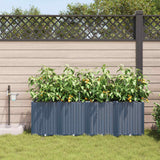 Vaso da giardino 4 pcs Grigio 160 x 40 x 52 cm Plastica
