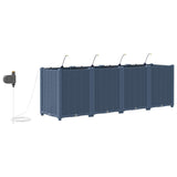 Vaso da giardino 4 pcs Grigio 160 x 40 x 52 cm Plastica