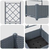 Vaso da Giardino con Trellis Grigio chiaro 40 x 40 x 125.5 cm