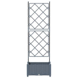 Vaso da Giardino con Trellis Grigio chiaro 40 x 40 x 125.5 cm