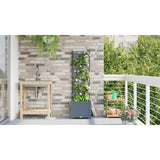 Vaso da Giardino con Trellis Grigio chiaro 40 x 40 x 143 cm PP