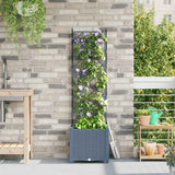 Vaso da Giardino con Trellis Grigio chiaro 40 x 40 x 143 cm PP