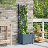 Vaso da Giardino con Trellis Grigio chiaro 40 x 40 x 143 cm PP