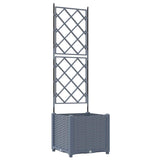 Vaso da Giardino con Trellis Grigio chiaro 40 x 40 x 143 cm PP