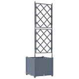 Vaso da Giardino con Trellis Grigio chiaro 40 x 40 x 143 cm PP