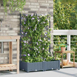 Vaso da Giardino con Trellis 2 pcs Grigio chiaro