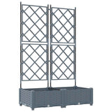 Vaso da Giardino con Trellis 2 pcs Grigio chiaro