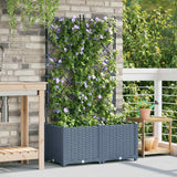Vaso da Giardino con Trellis 2 pcs Grigio chiaro
