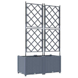 Vaso da Giardino con Trellis 2 pcs Grigio chiaro