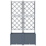 Vaso da Giardino con Trellis 2 pcs Grigio chiaro