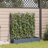 Vaso da Giardino con Trellis 3 pcs Grigio chiaro