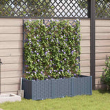 Vaso da Giardino con Trellis 3 pcs Grigio chiaro