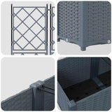 Vaso da giardino 3 pz Grigio Chiaro 80 x 80 x 143 cm PP