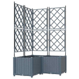 Vaso da giardino 3 pz Grigio Chiaro 80 x 80 x 143 cm PP