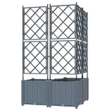 Vaso da giardino 3 pz Grigio Chiaro 80 x 80 x 143 cm PP