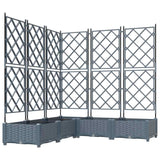 Vaso da Giardino con Trellis 5 pcs Grigio chiaro