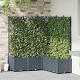 Vaso da Giardino con Trellis 5 pcs Grigio chiaro