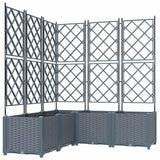 Vaso da Giardino con Trellis 5 pcs Grigio chiaro