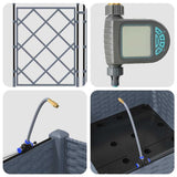 Vasi da giardino Grigio chiaro 40 x 40 x 126 cm Acciaio