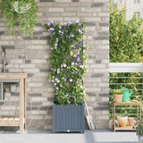 Vasi da giardino Grigio chiaro 40 x 40 x 142 cm Acciaio