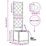 Vasi da giardino Grigio chiaro 40 x 40 x 142 cm Acciaio