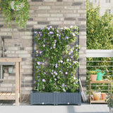 Vasi da giardino Grigio chiaro 80 x 40 x 126 cm Acciaio