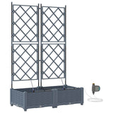 Vasi da giardino Grigio chiaro 80 x 40 x 126 cm Acciaio