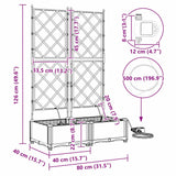 Vasi da giardino Grigio chiaro 80 x 40 x 126 cm Acciaio
