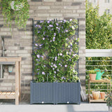 Vasi da giardino Grigio chiaro 80 x 40 x 142 cm Acciaio