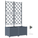 Vasi da giardino Grigio chiaro 80 x 40 x 142 cm Acciaio