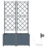 Vasi da giardino Grigio chiaro 80 x 40 x 142 cm Acciaio