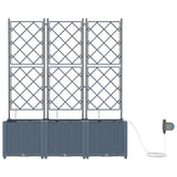 Vasi da giardino Grigio chiaro 120 x 40 x 142 cm Acciaio