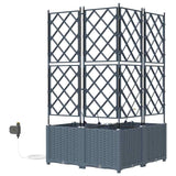 Vasi da giardino Grigio chiaro 80 x 80 x 142 cm Acciaio