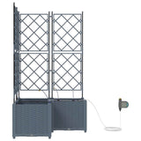 Vasi da giardino Grigio chiaro 80 x 80 x 142 cm Acciaio