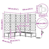 Vasi da giardino Grigio chiaro 120 x 120 x 126 cm Acciaio