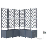 Vasi da giardino Grigio chiaro 120 x 120 x 142 cm Acciaio