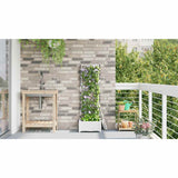 Vaso da Giardino con Trellis Bianco 40 x 40 x 125.5 cm PP