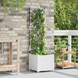Vaso da Giardino con Trellis Bianco 40 x 40 x 143 cm PP